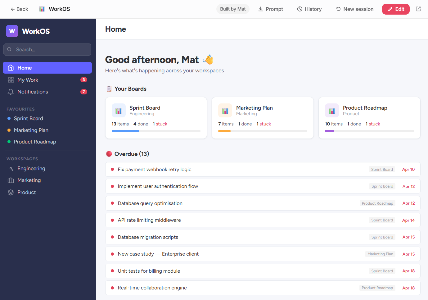 Live WebIntel screenshot of a published AppHub applet